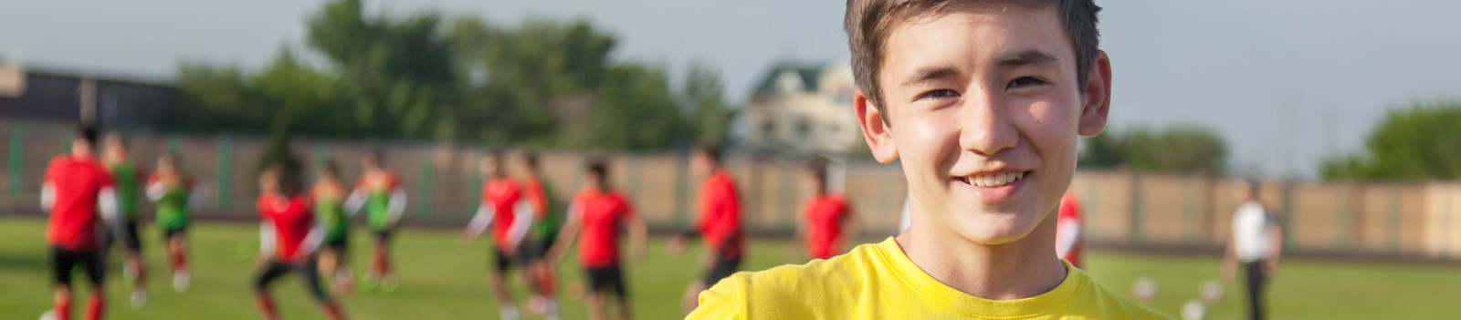 Boy playing football