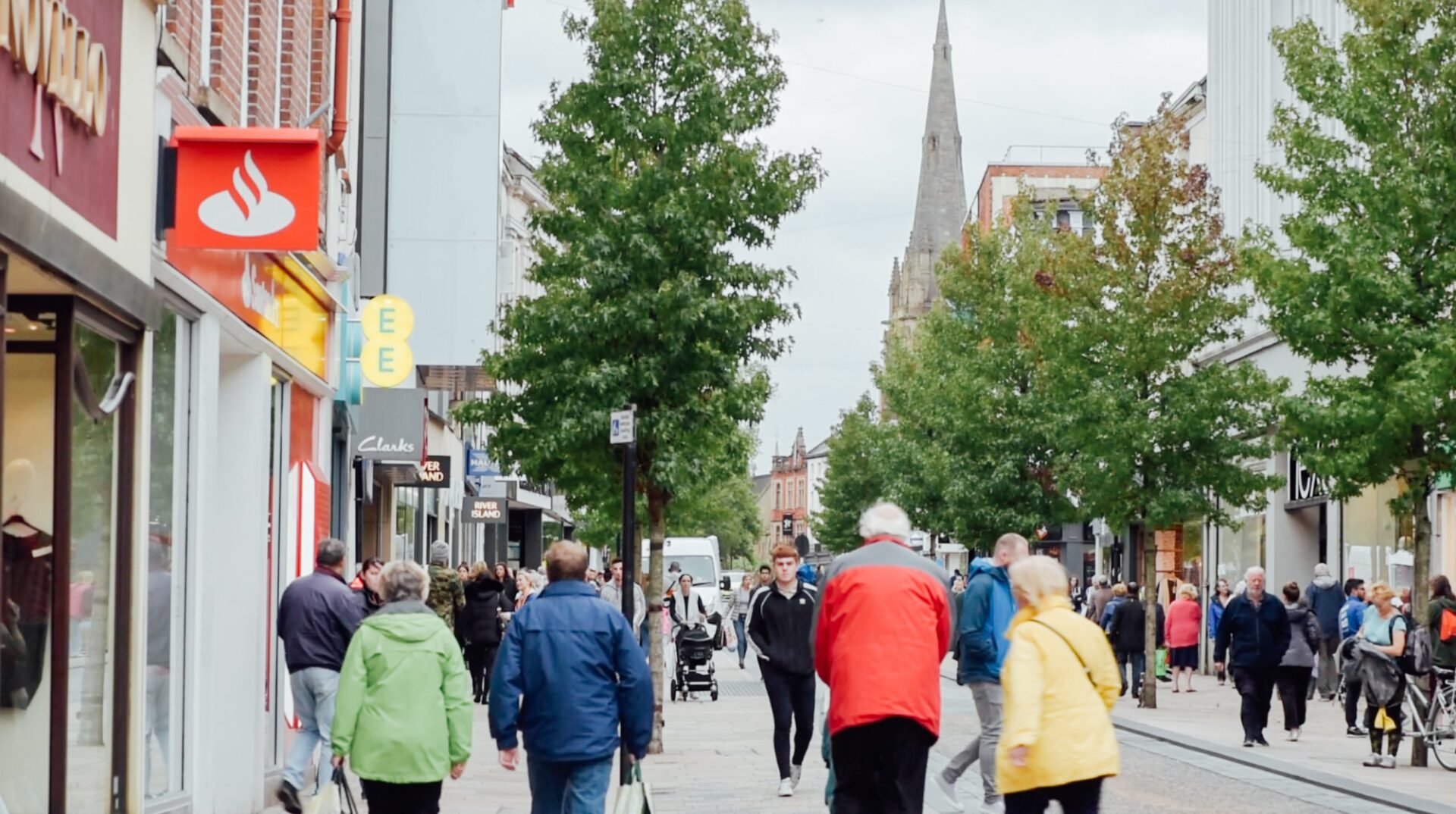 Preston High Street, full of people