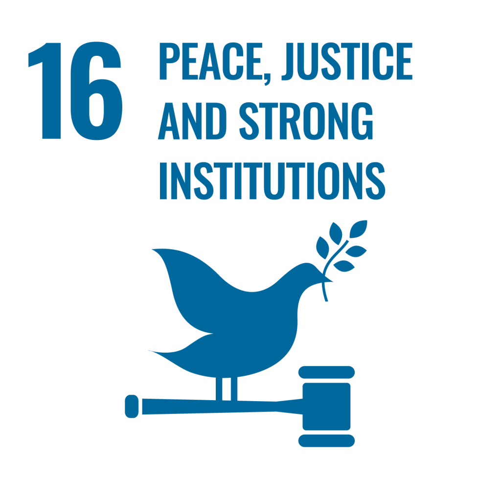 United Nation’s Sustainable Development Goals (SDGs) 16. peace, justice and strong institutions