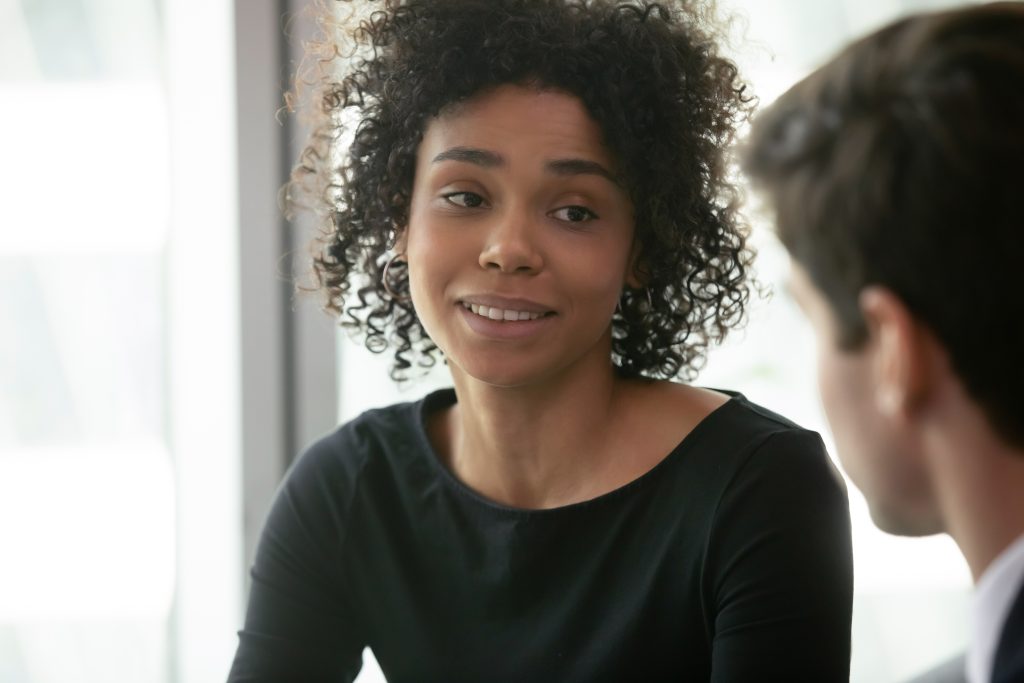 Two people speaking