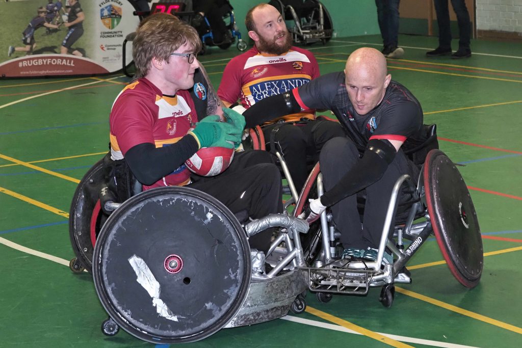 Fylde Wheelchair Rugby Group playing a game