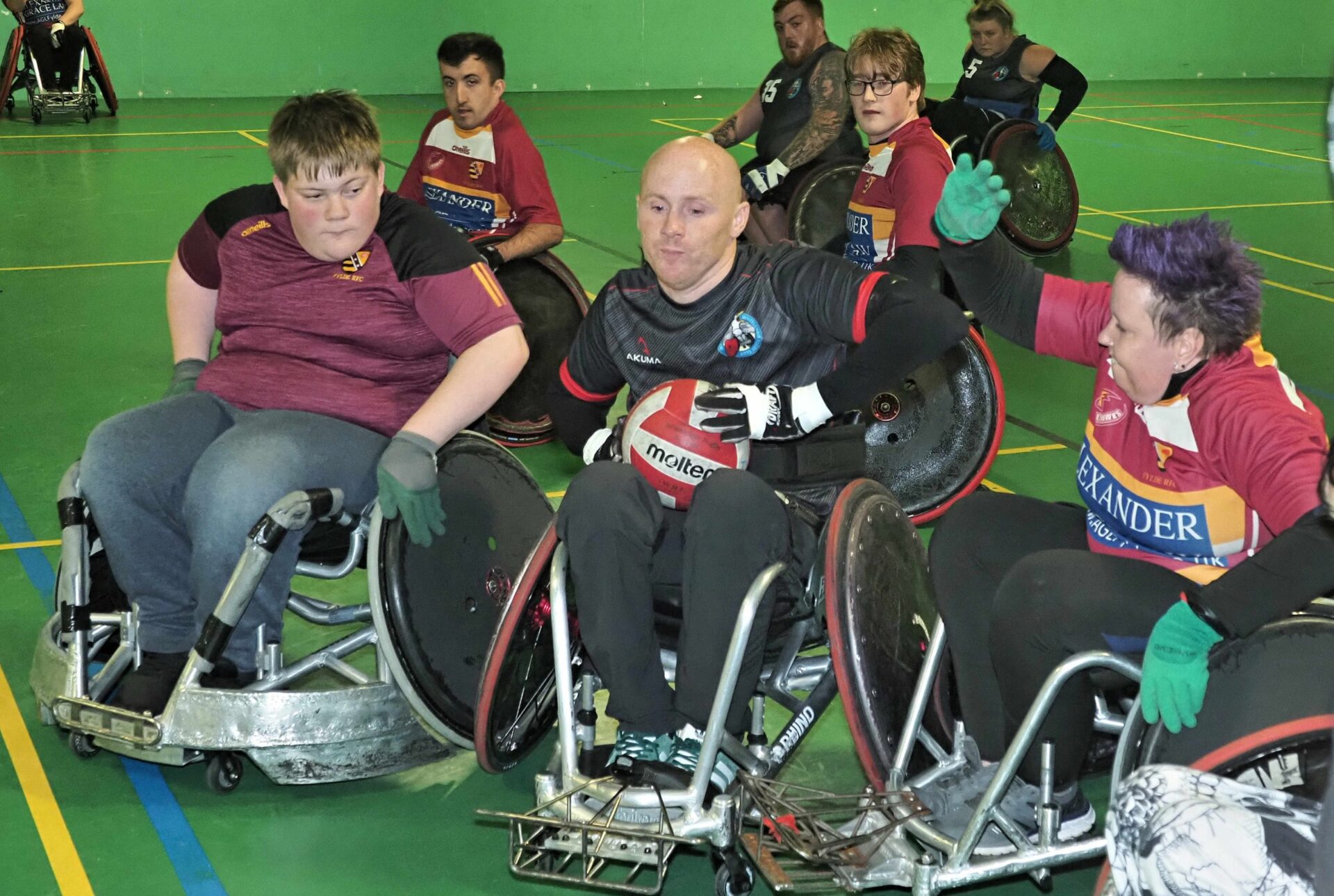 Fylde Wheelchair Rugby Group playing a game